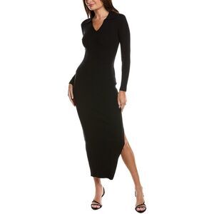 Marion Womens Ribbed Maxi Dress, Black